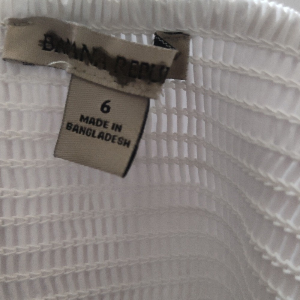 New Banana Republic Dress 6 Midi Strappy Empire Sundress Cutout White Cotton - Picture 8 of 9